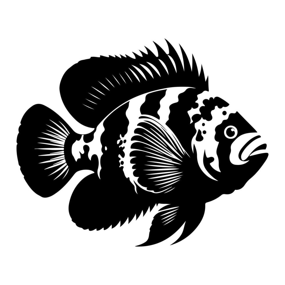 Freshwater fish silhouettes collection. Fish icon isolated vector