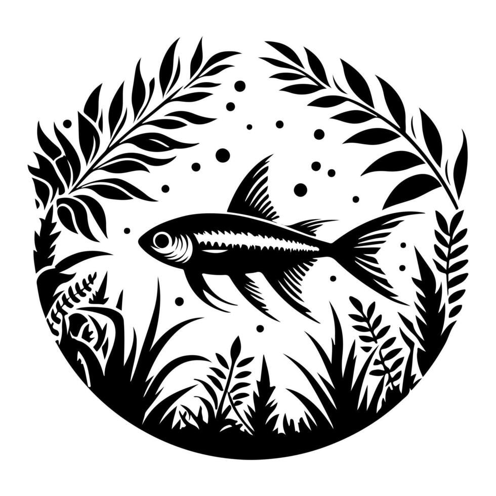 Freshwater fish silhouettes collection. Fish icon isolated vector