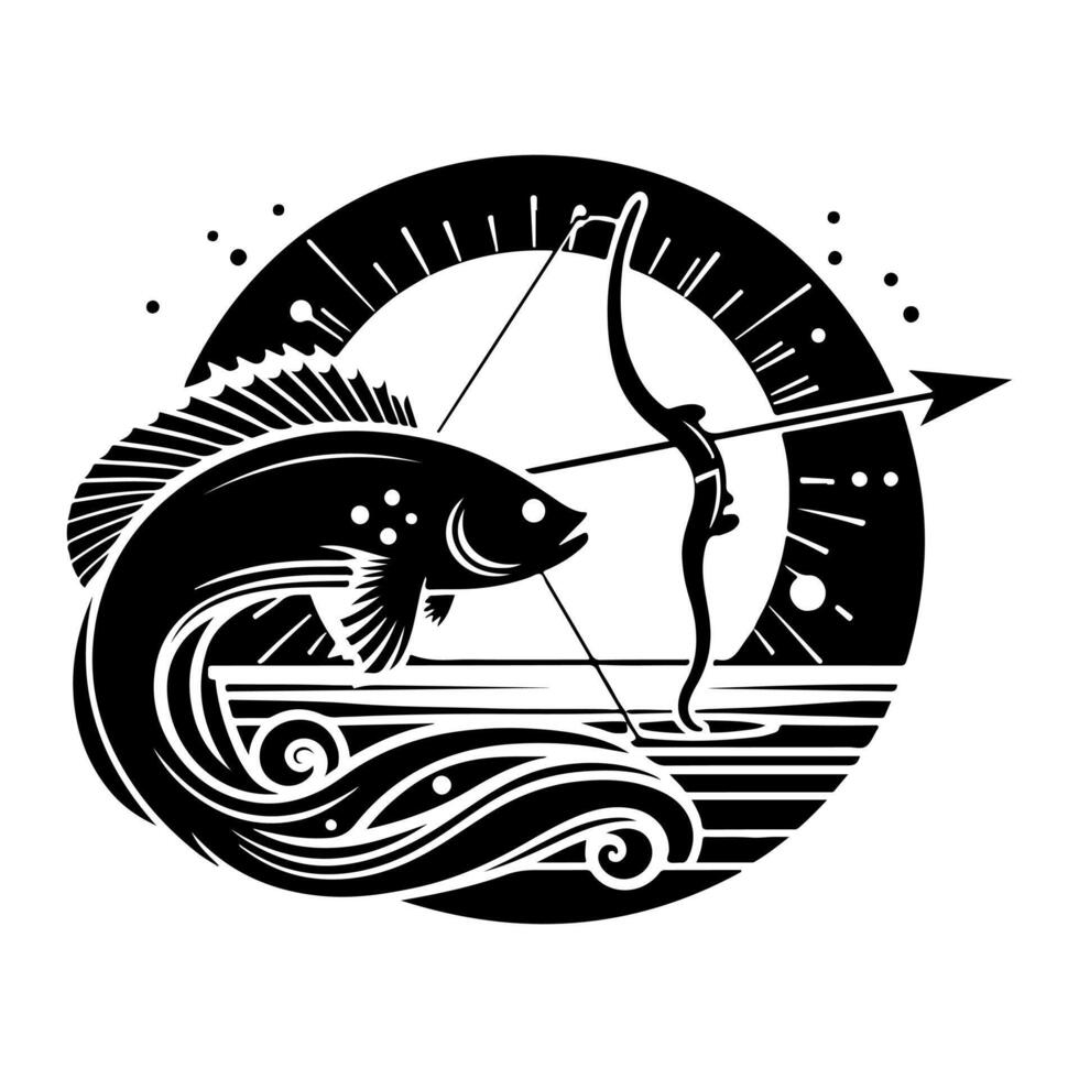 Freshwater fish silhouettes collection. Fish icon isolated vector