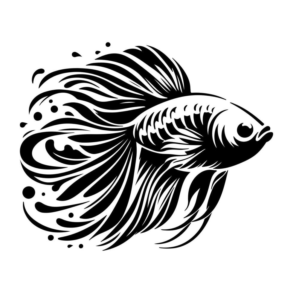 Freshwater fish silhouettes collection. Fish icon isolated vector