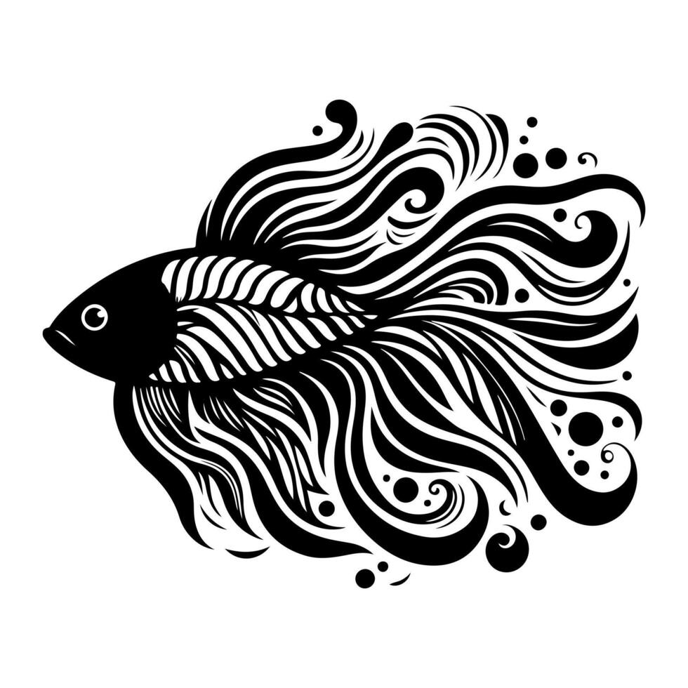 Freshwater fish silhouettes collection. Fish icon isolated vector