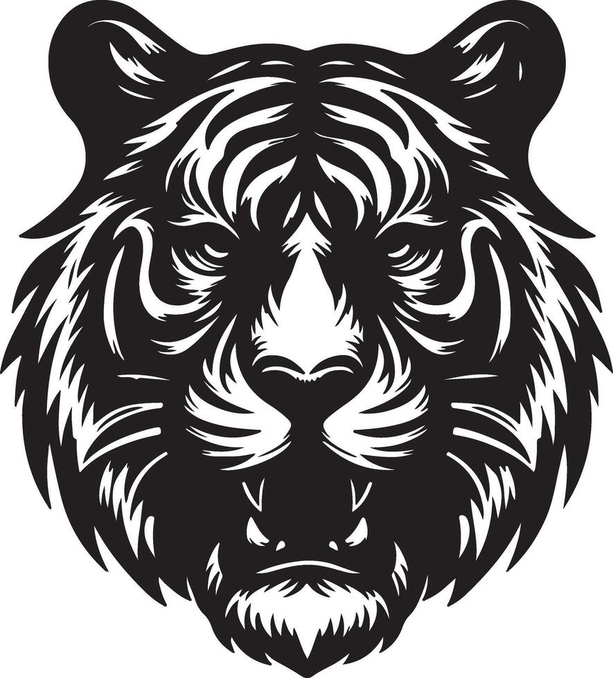 Tiger head sketch hand drawn illustration vector