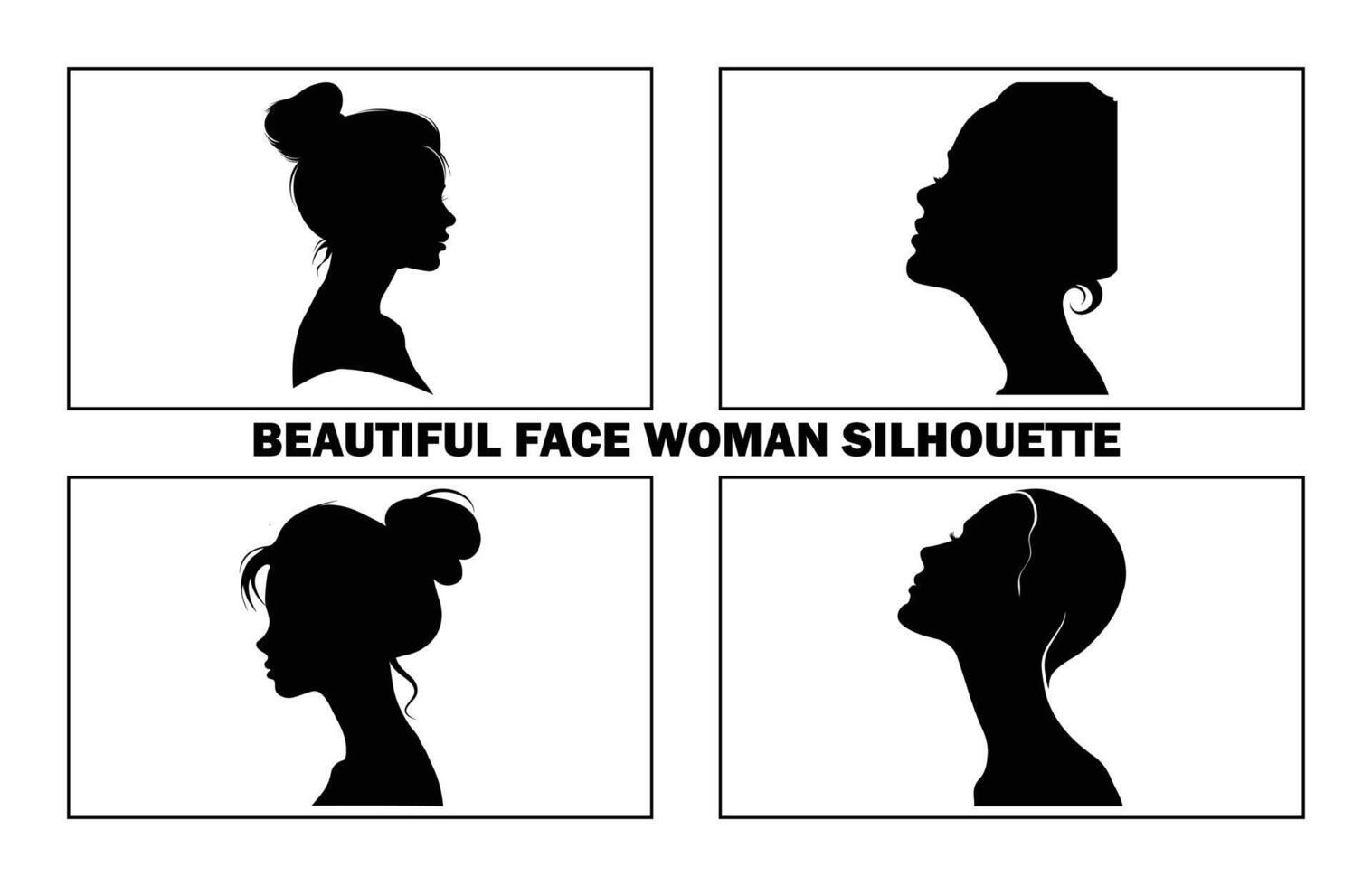 Beautiful Face Woman Side View Silhouette on Isolated white background, Woman avatar, Female face Silhouette vector