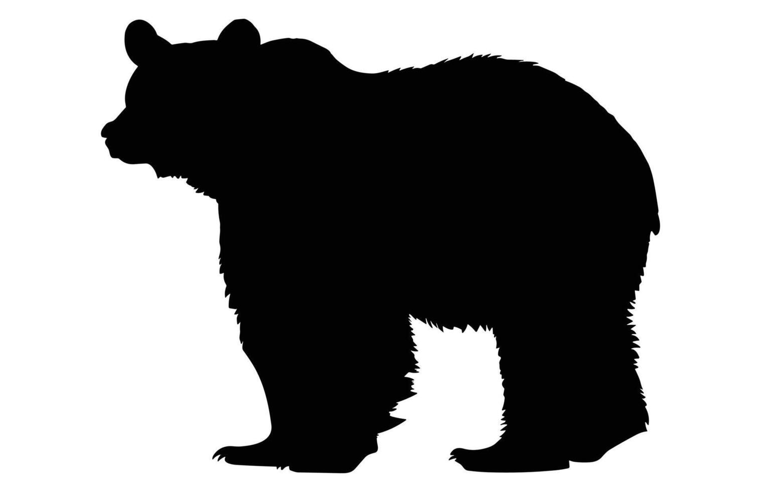 bear silhouette isolated on white background, Polar Bear animal, Wildlife animal various pose. vector
