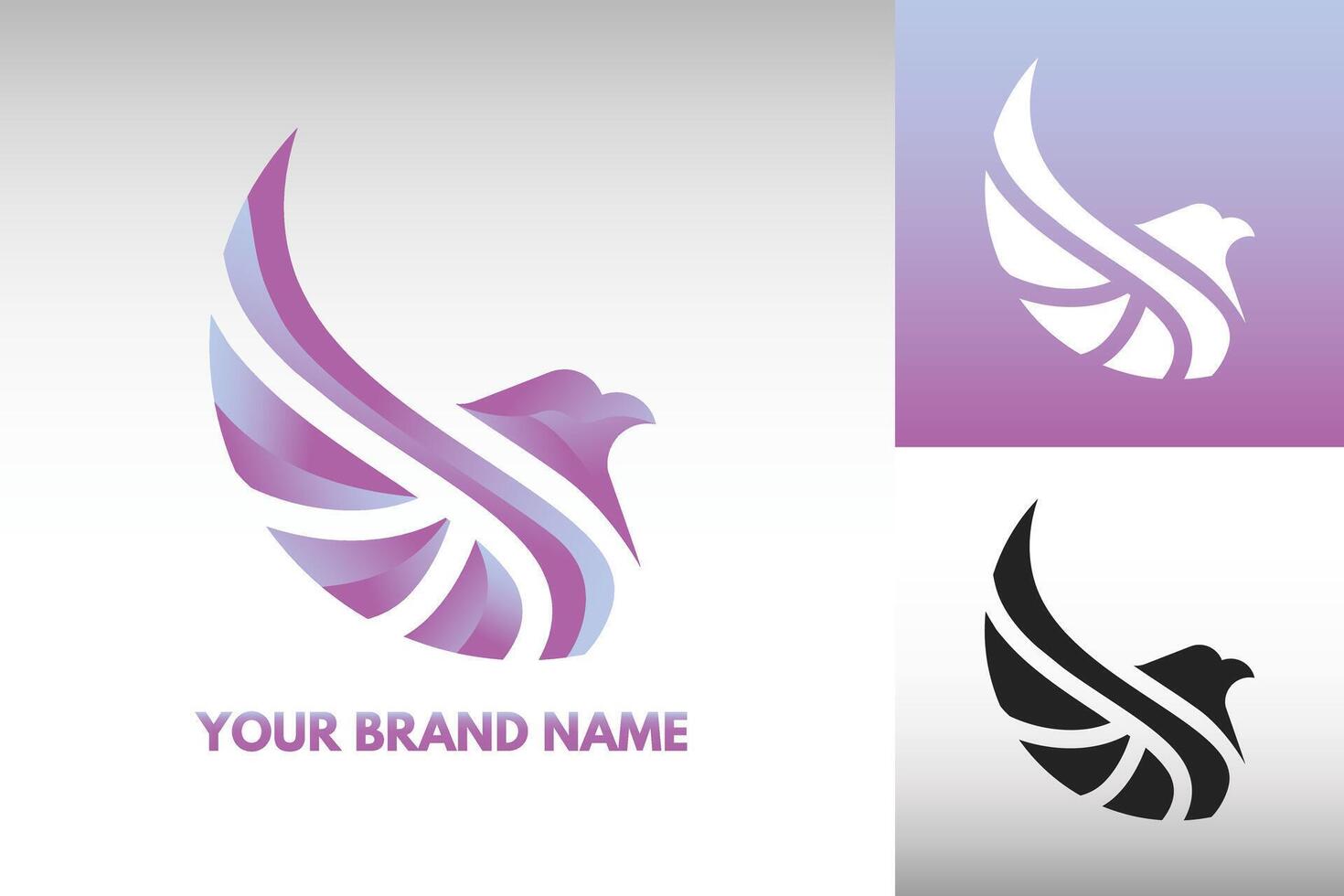 Logo Eagle Bird Wing Garuda Design in gradient and Monochrome color variation Perfect for Brand Business Symbol Identity vector