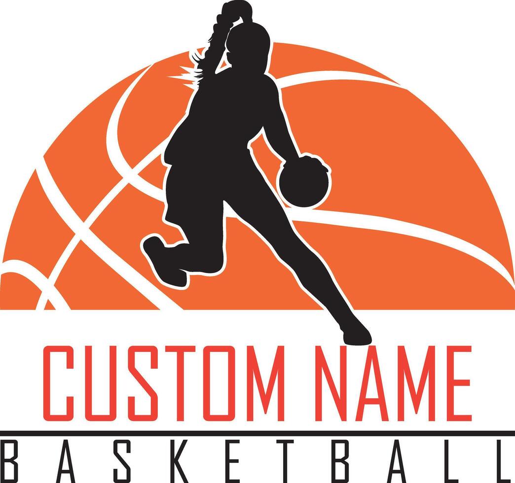 Custom Girl Basketball, Custom Name Basketball File vector