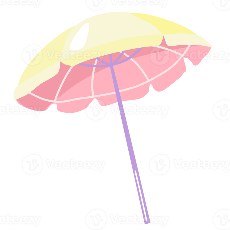 Beach umbrella. Cartoon illustration png