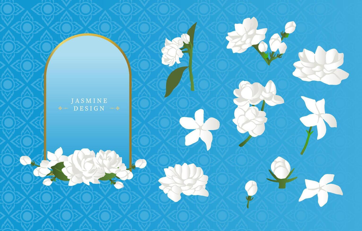 object element set of jasmine for Thailand mother's day vector