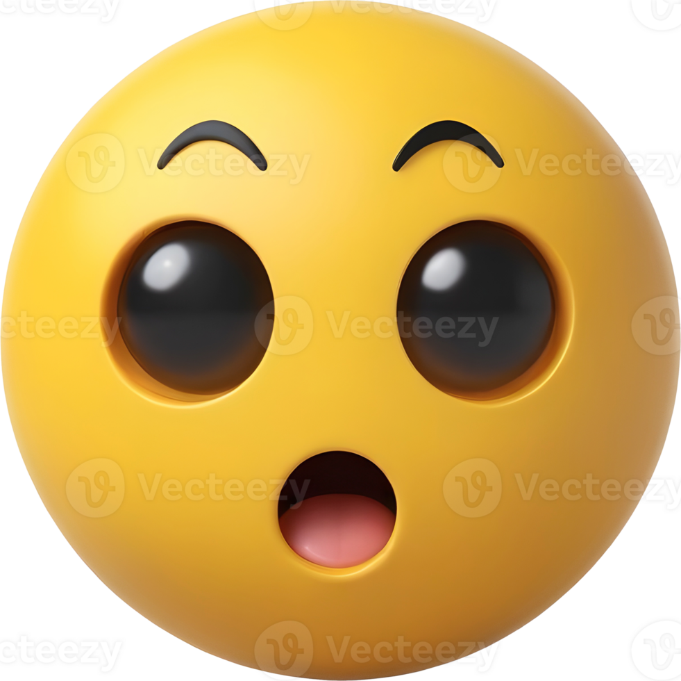 Emoji 3D cute and yellow color png