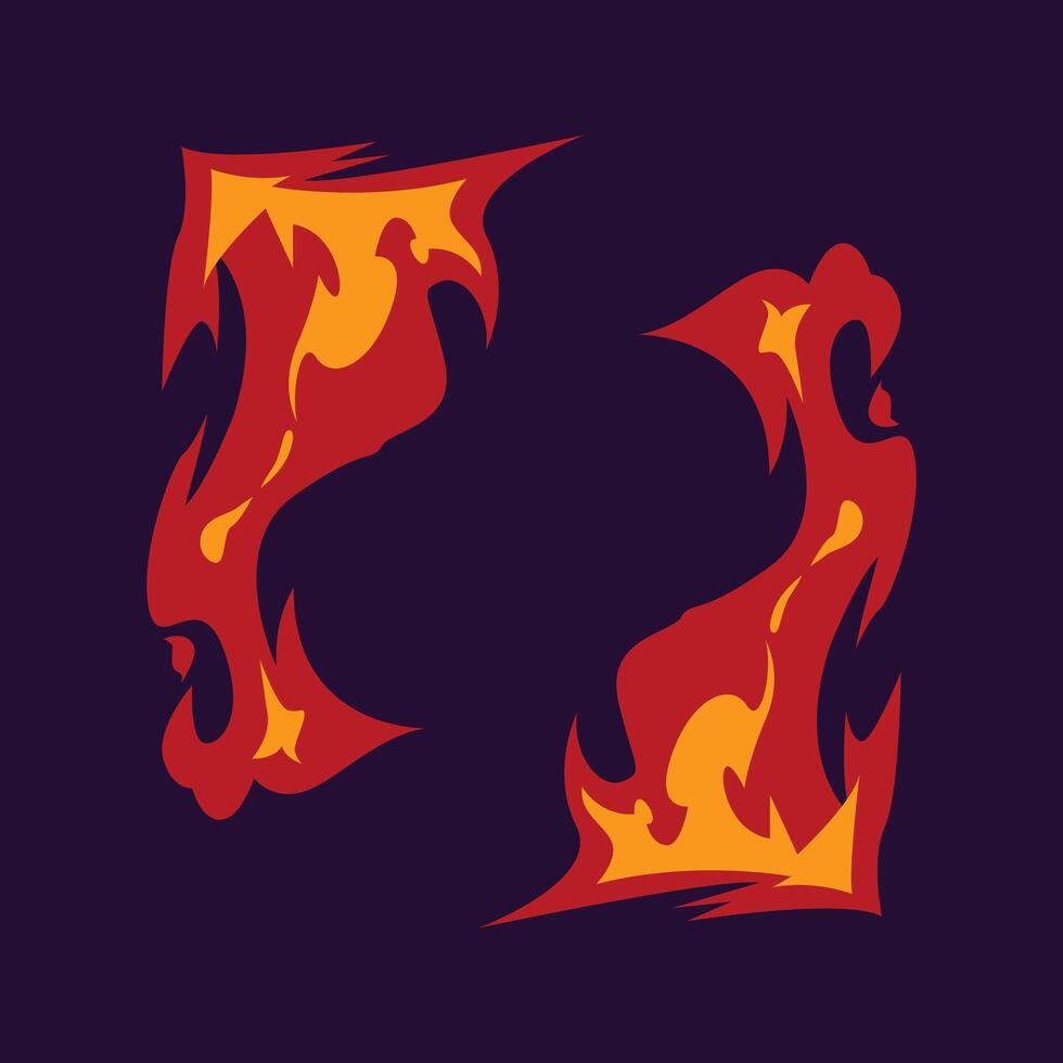 Retro fire flames with circle motion vector