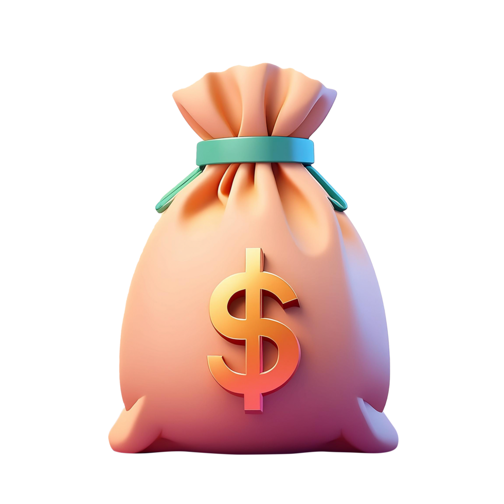 dinero bolso con dólar firmar en transparente antecedentes png