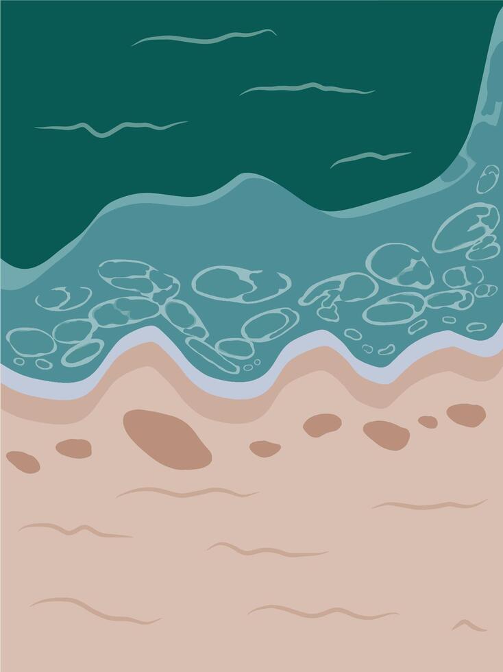 Simple Seamless Pattern Illustration Beach With Green Colour Background vector