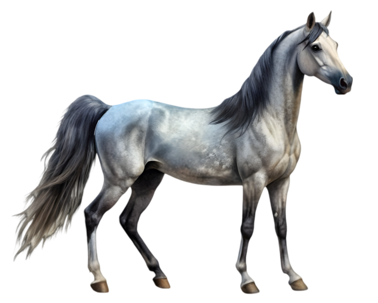 Arabian Horse Rear View Grey - Isolated on Transparent Background png