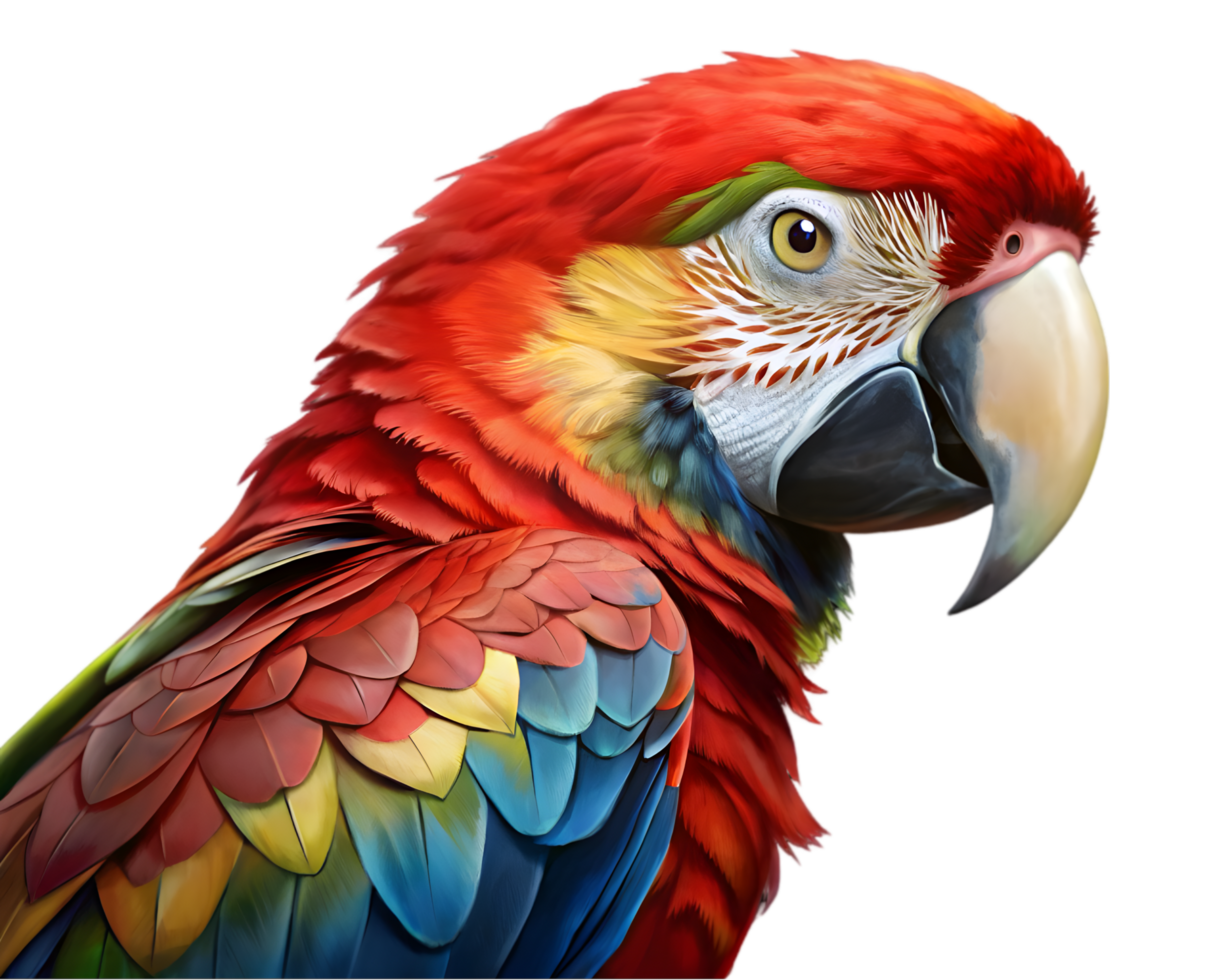 Scarlet Macaw Side View - Isolated on Transparent Background png
