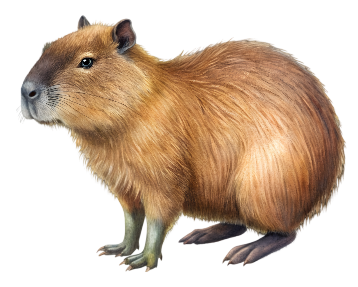 Capybara Side View - Isolated on Transparent Background png