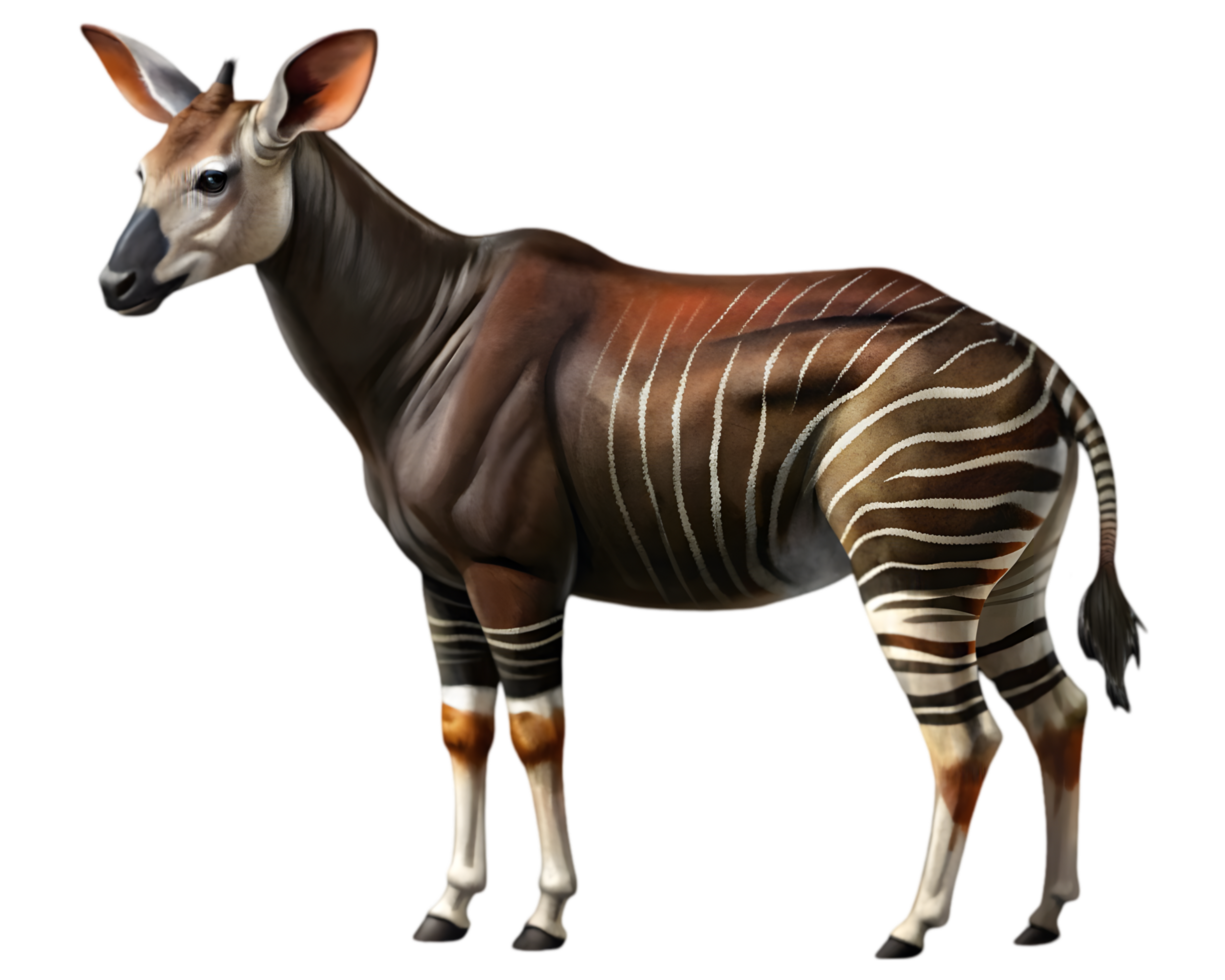 Okapi Side View - Isolated on Transparent Background png