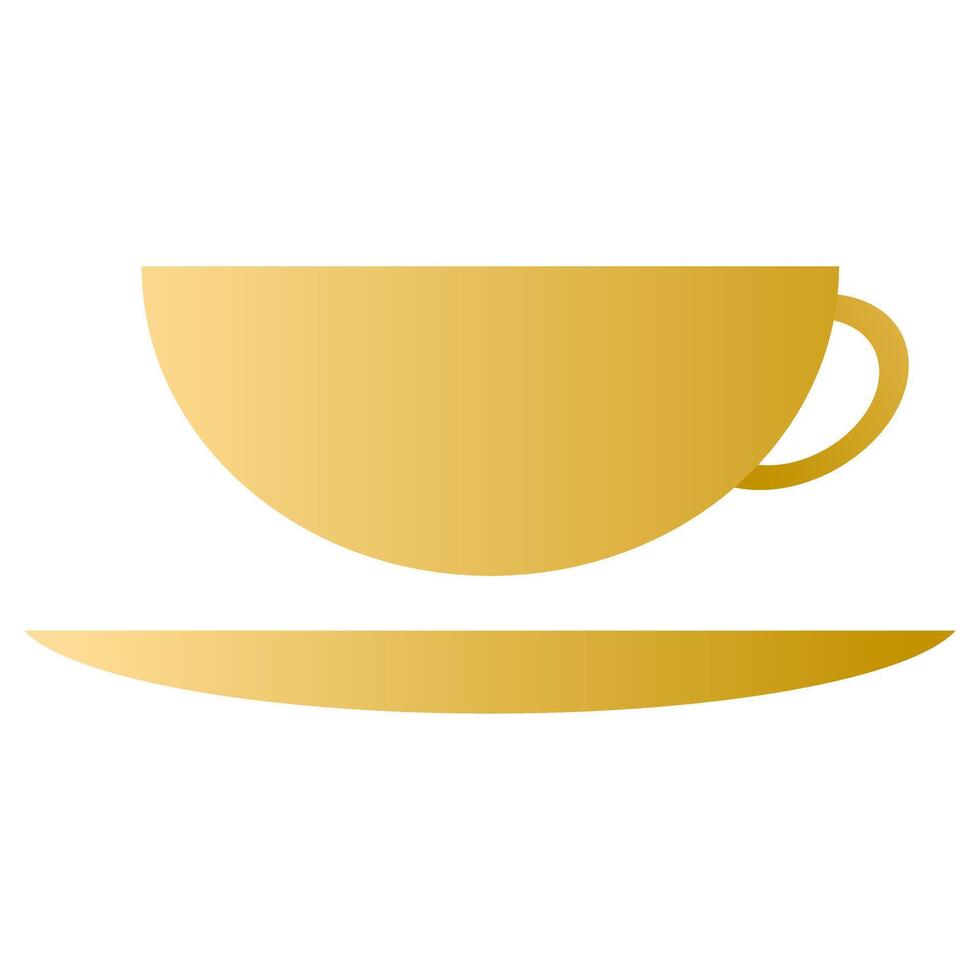 golden coffee cup icon vector
