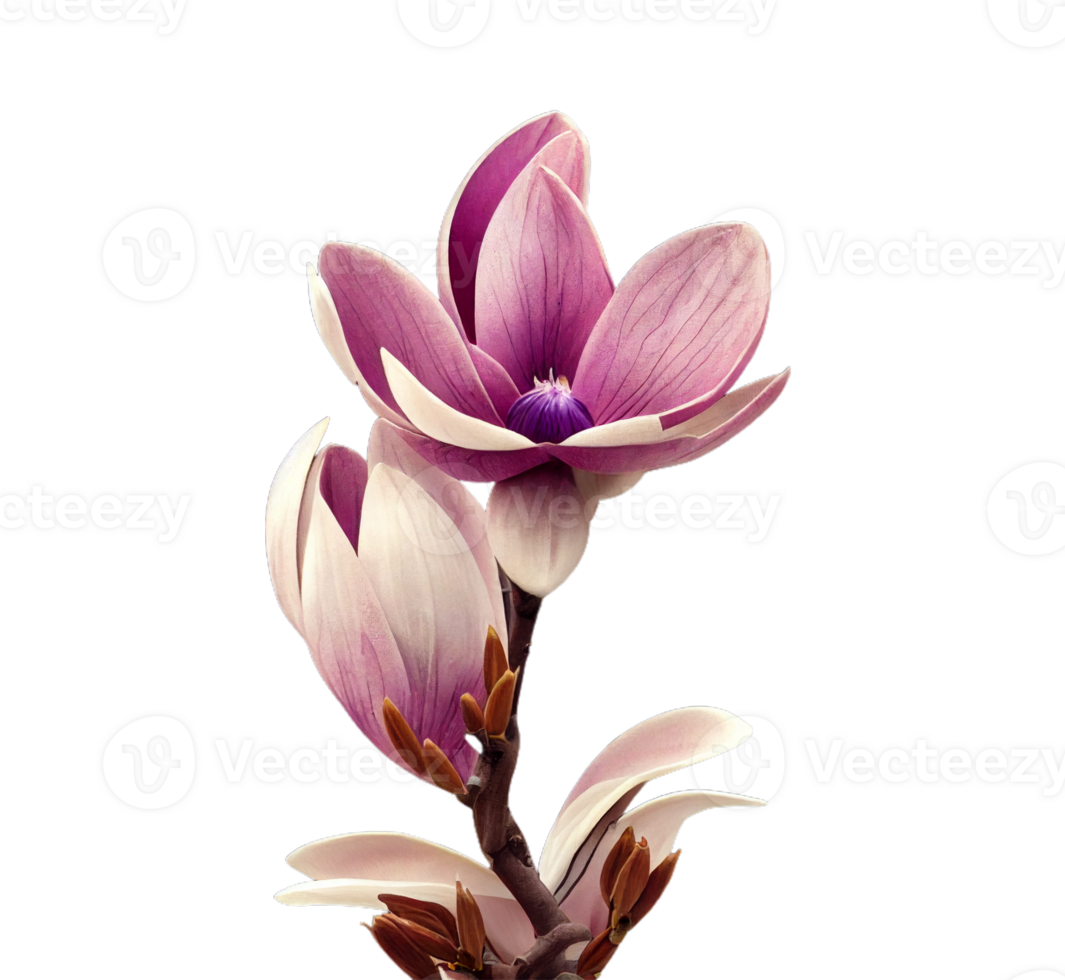 Purple magnolia flower Magnolia Felix isolated png
