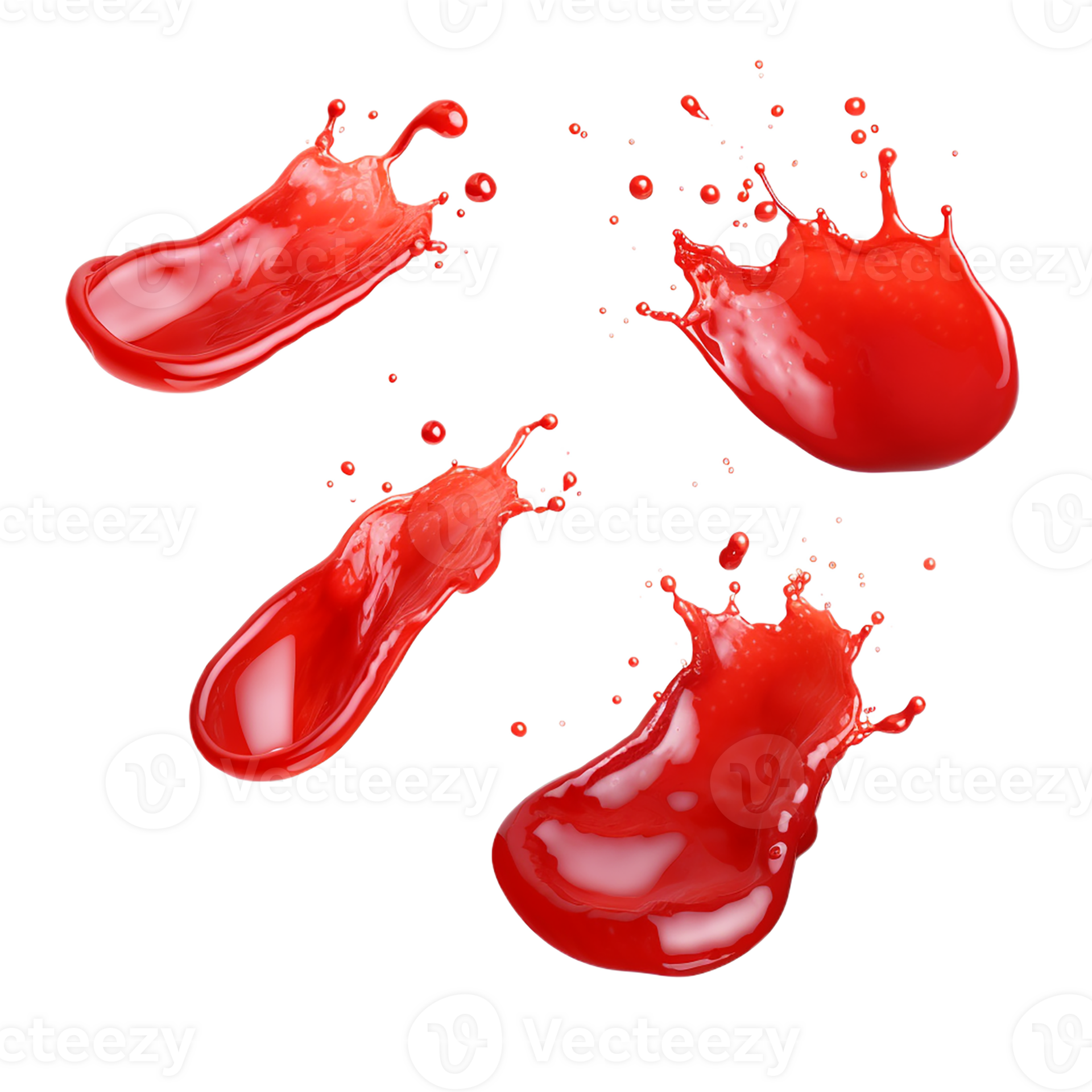 red drops and splashes of ketchup or sauce isolatedd 46437763 PNG