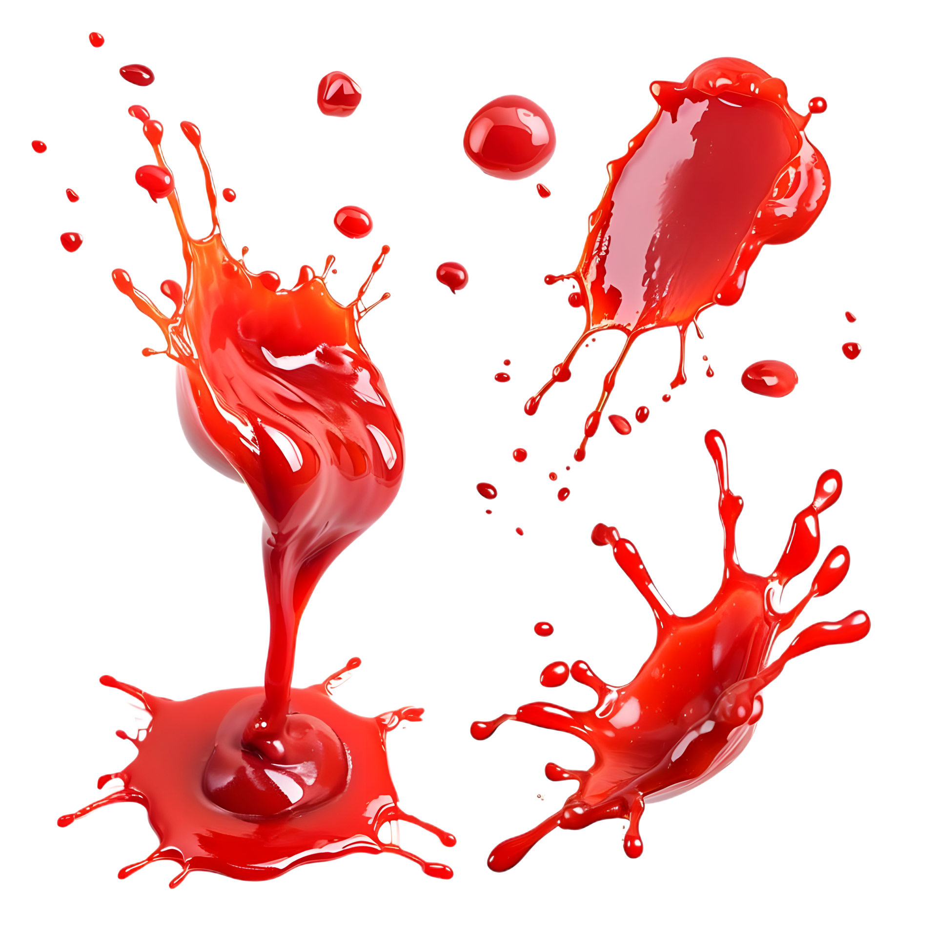 red drops and splashes of ketchup or sauce isolatedd 46437816 PNG