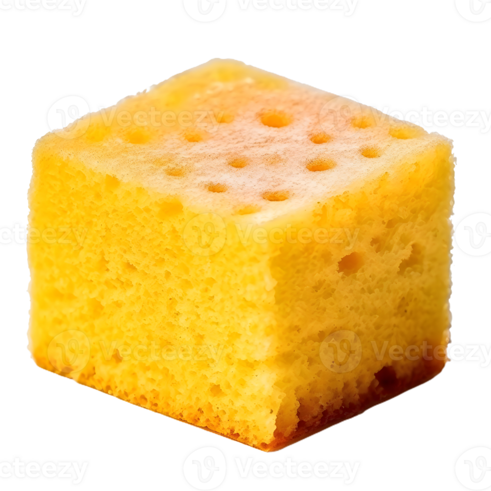 Yellow wet sponge isolated png