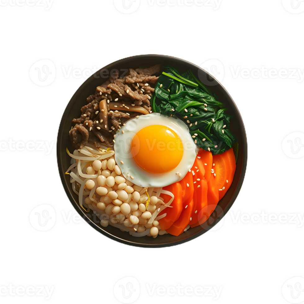bowl of Bibimbap transparent background png