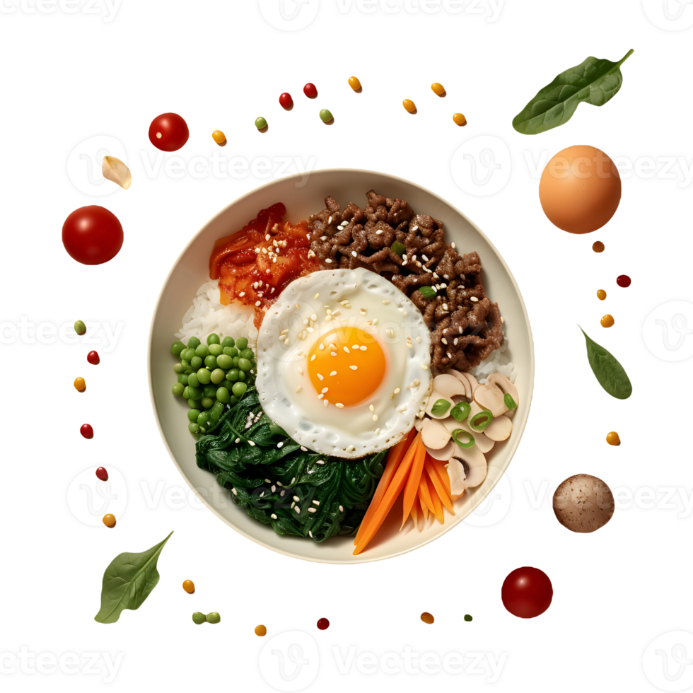 bowl of Bibimbap transparent background png