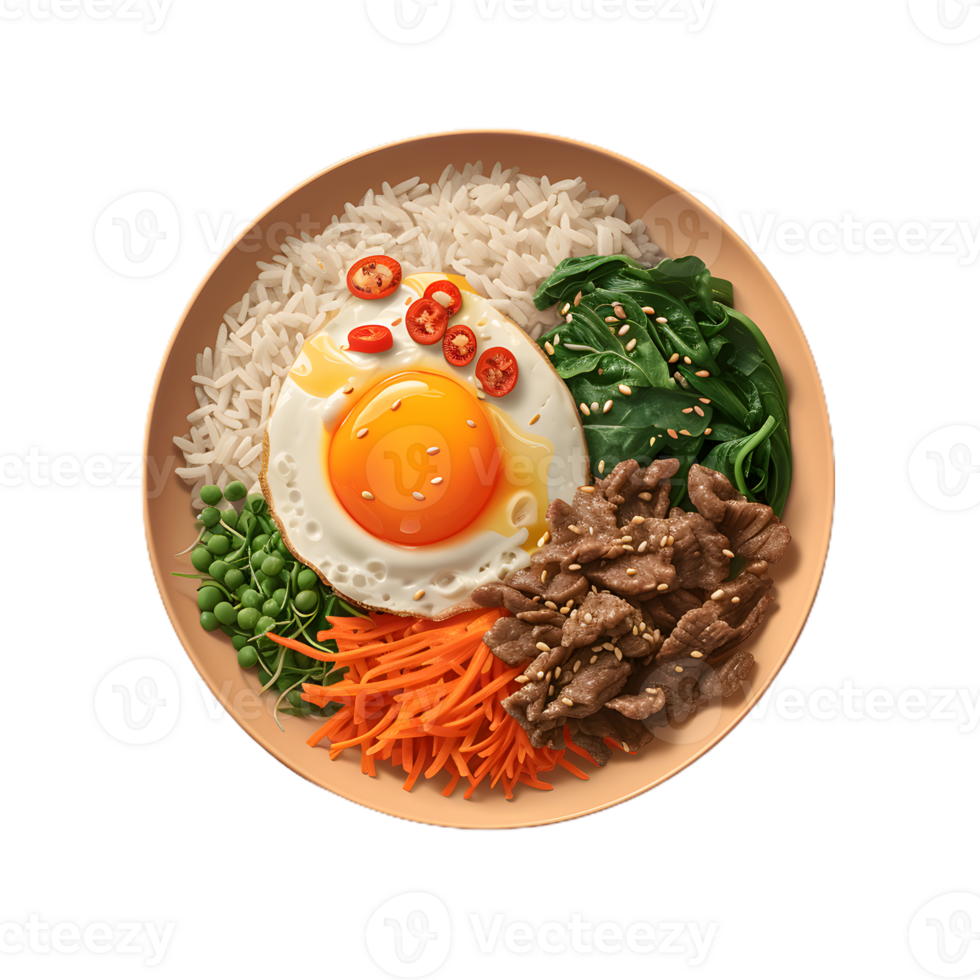 bowl of Bibimbap transparent background png