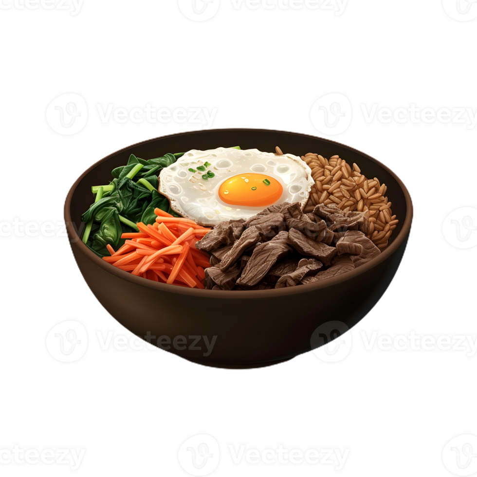 bowl of Bibimbap transparent background png