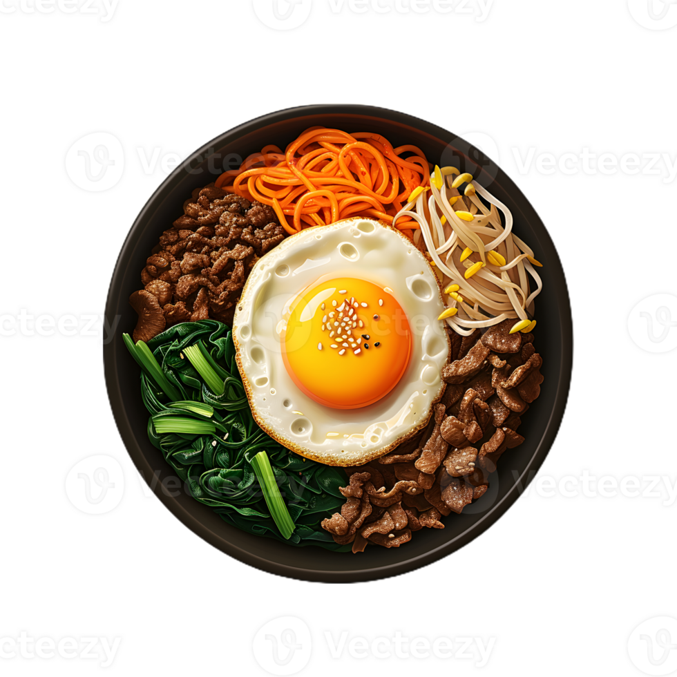 bowl of Bibimbap transparent background png