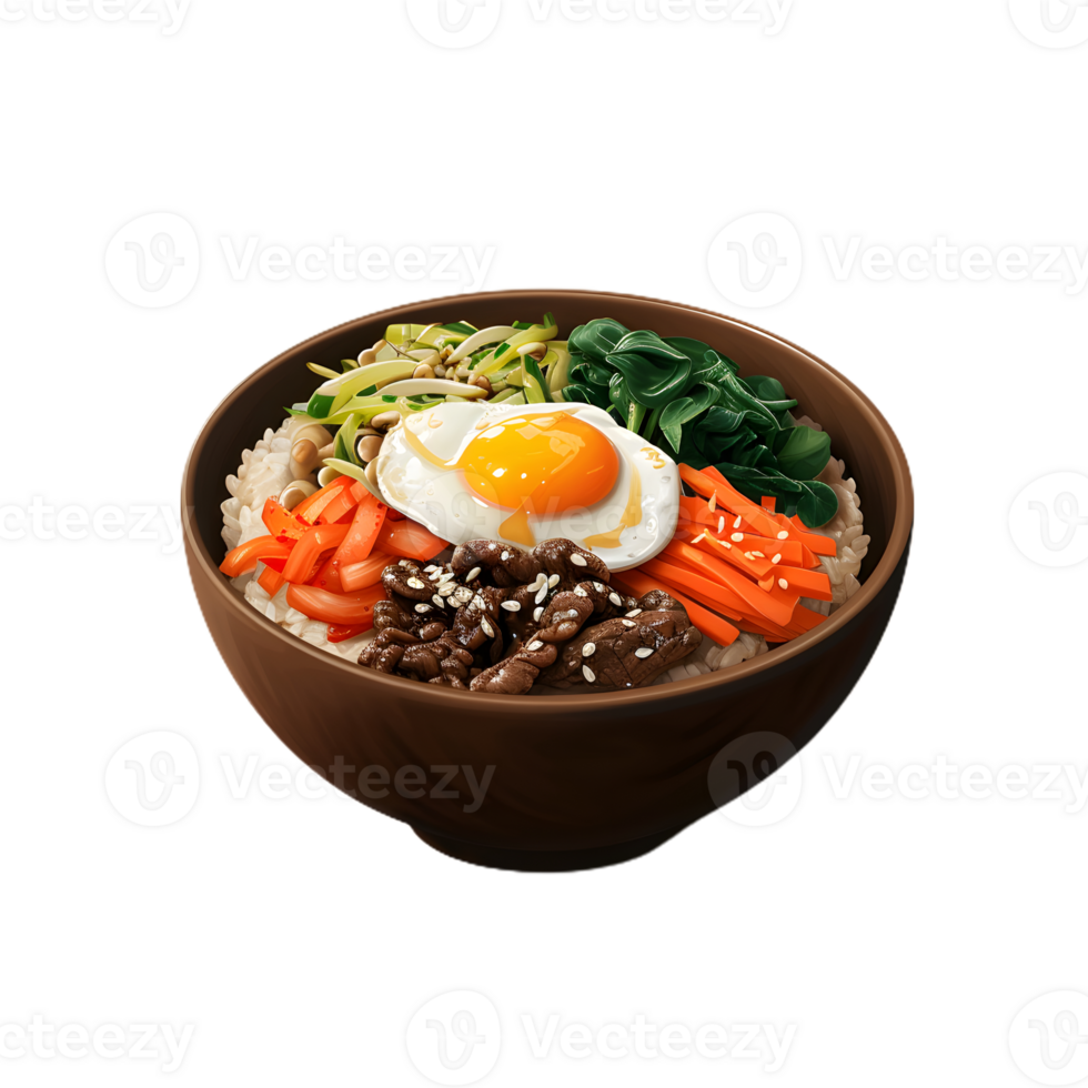 bowl of Bibimbap transparent background png