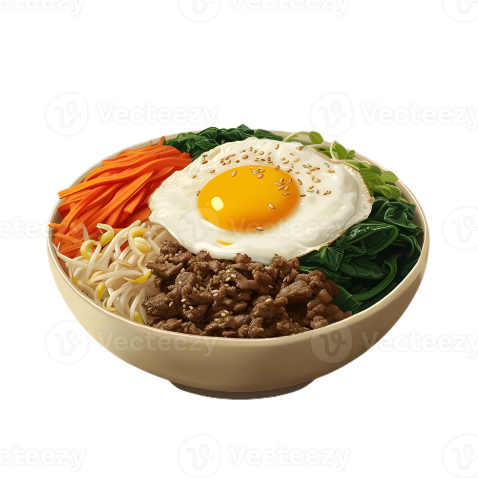 bowl of Bibimbap transparent background png