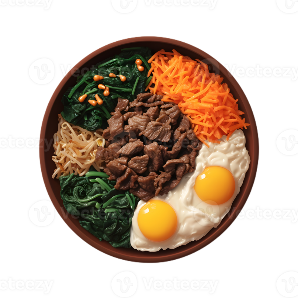 bowl of Bibimbap transparent background png