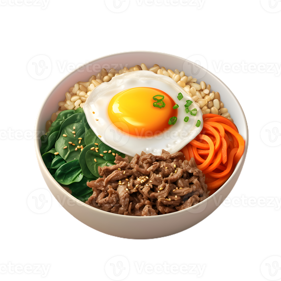 bowl of Bibimbap transparent background png