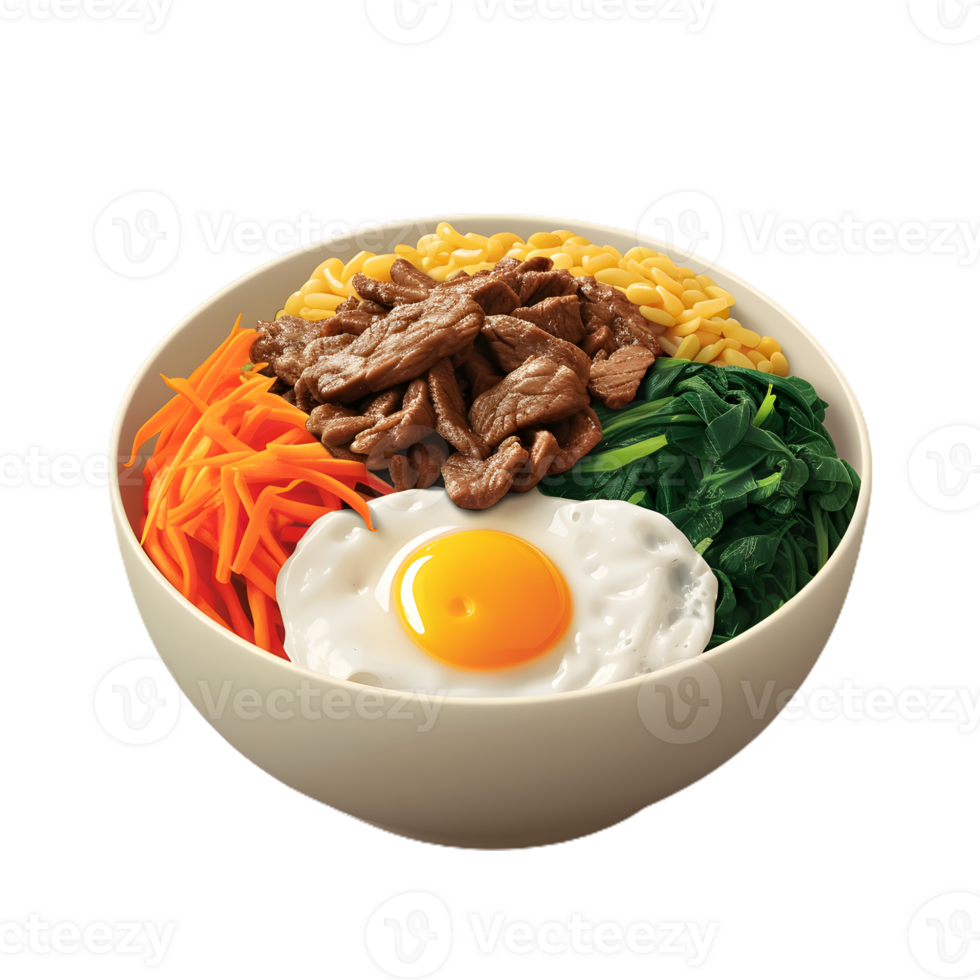 bowl of Bibimbap transparent background png
