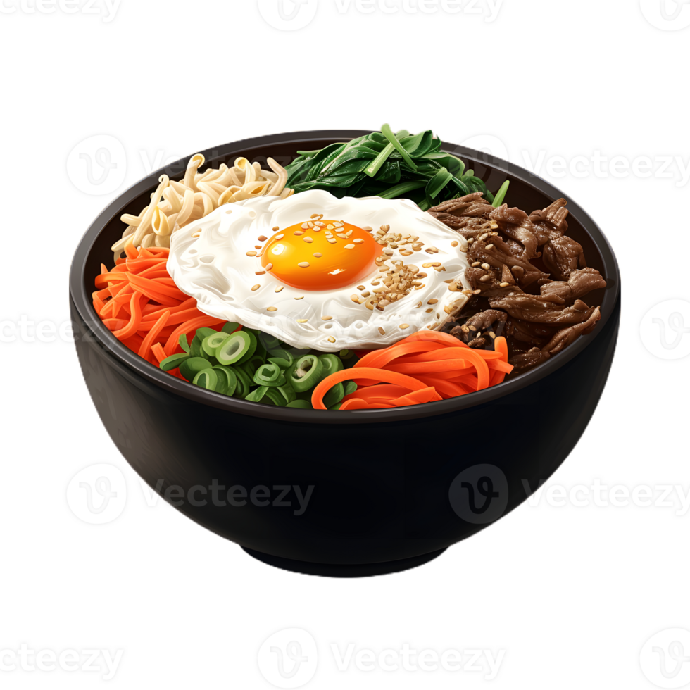bowl of Bibimbap transparent background png