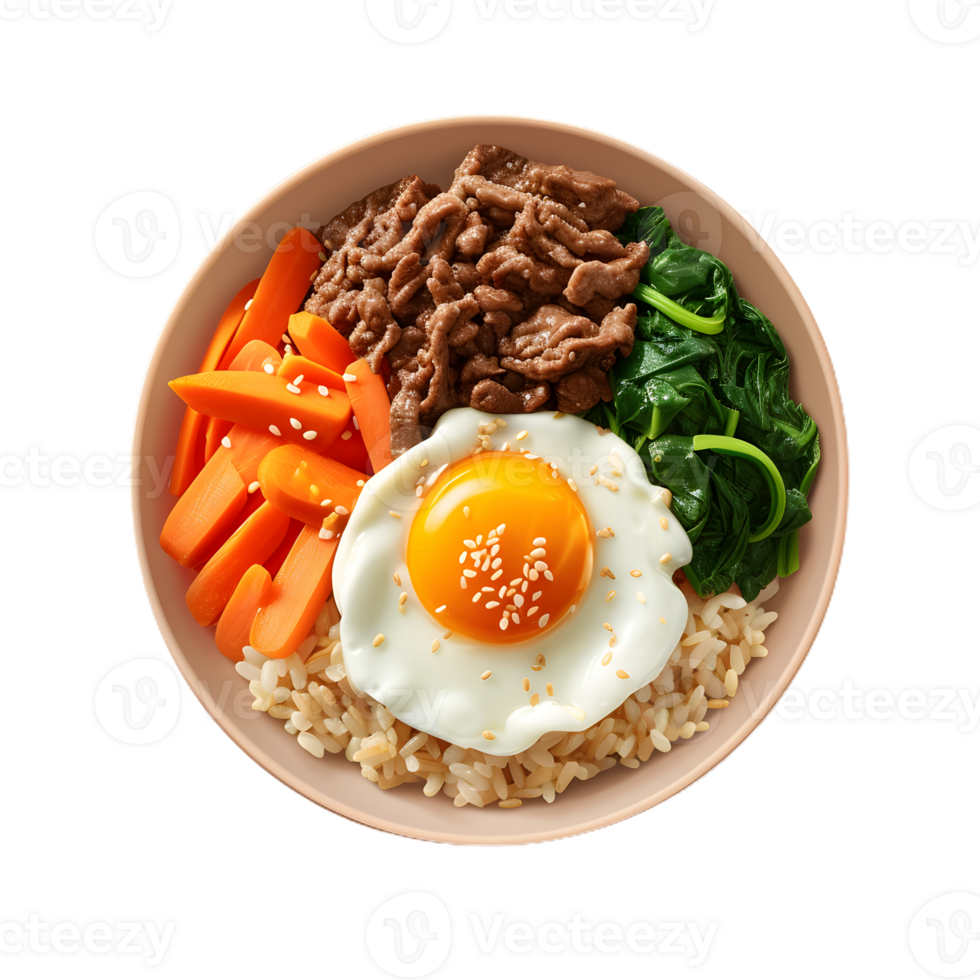 bowl of Bibimbap transparent background png