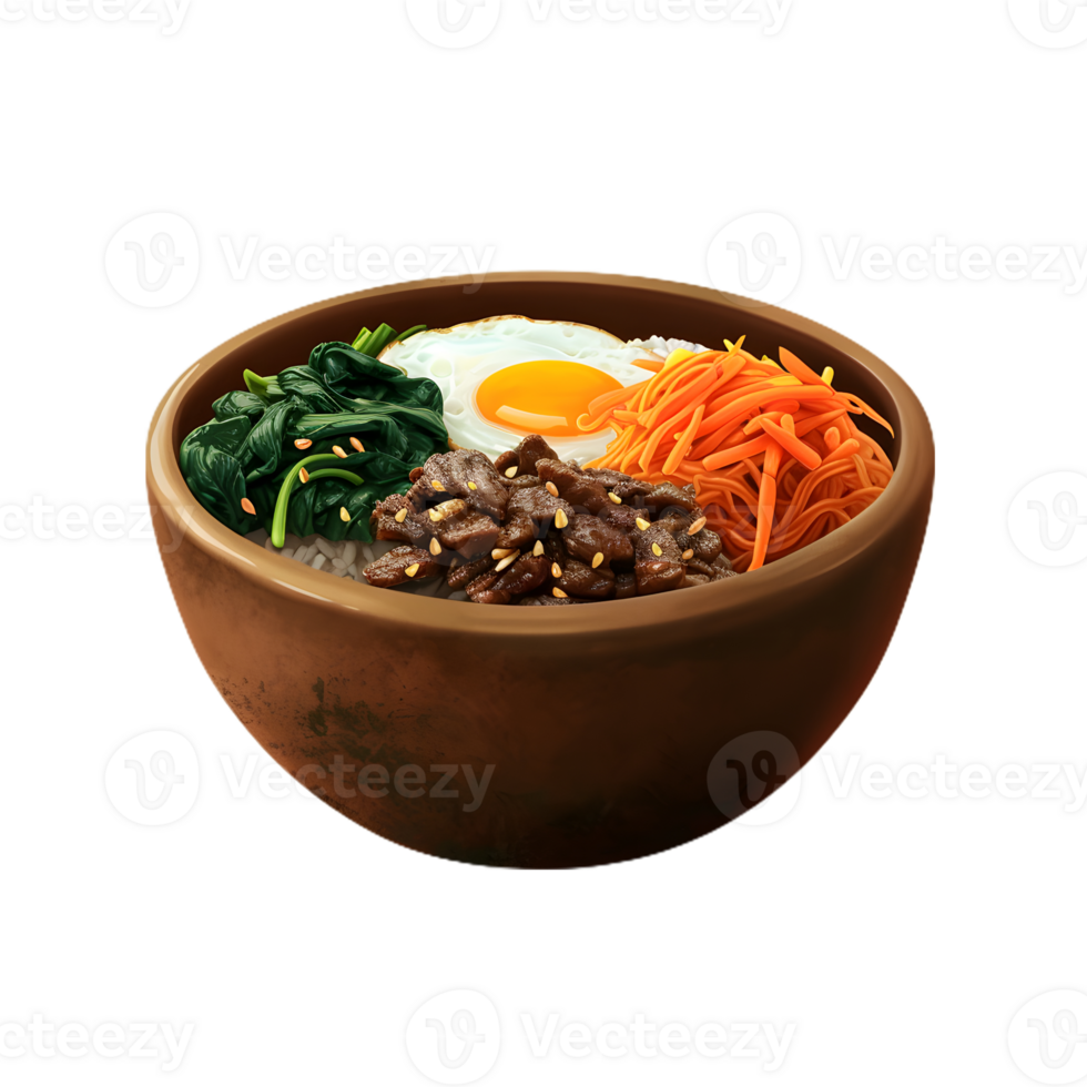 bowl of Bibimbap transparent background png
