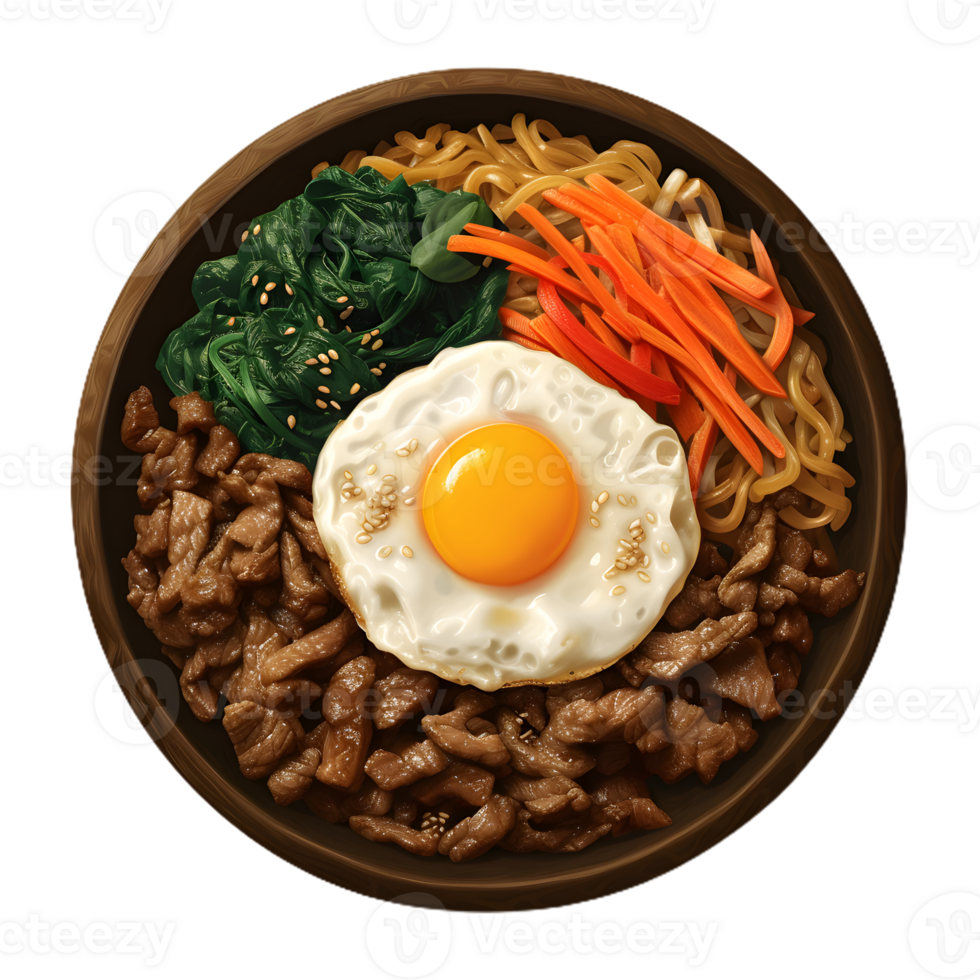 bowl of Bibimbap transparent background png