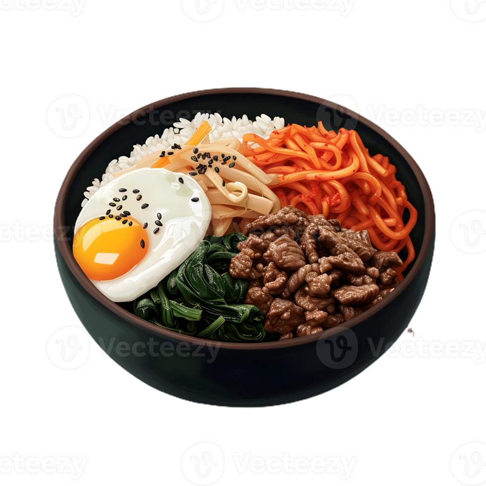 bowl of Bibimbap transparent background png