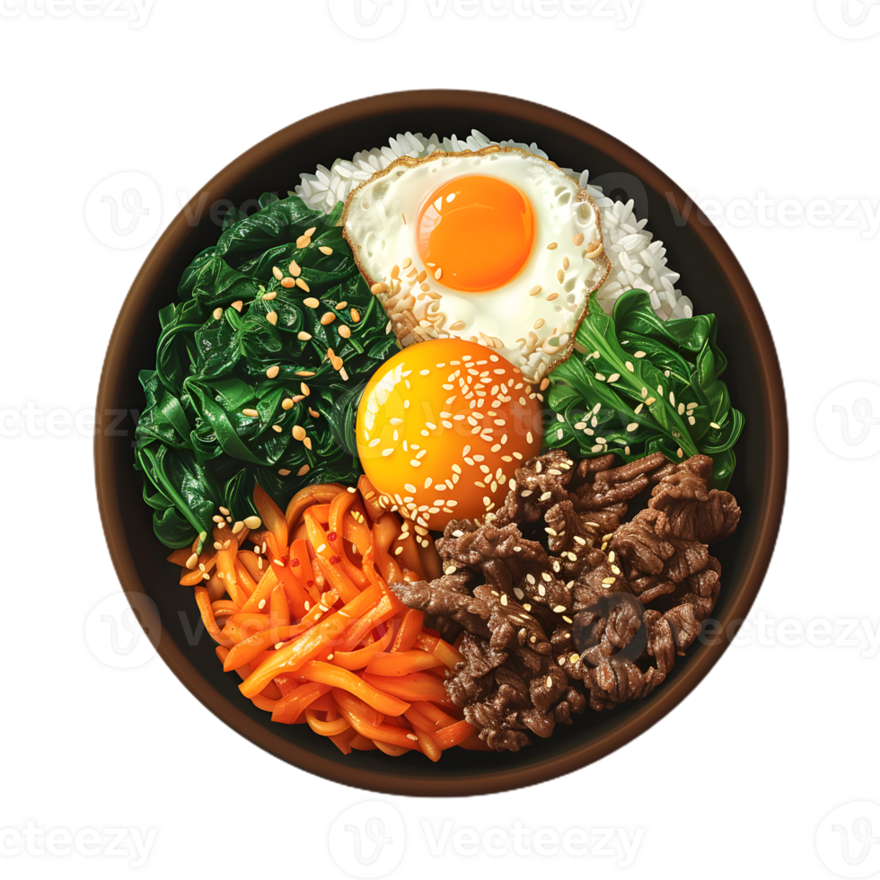 bowl of Bibimbap transparent background png