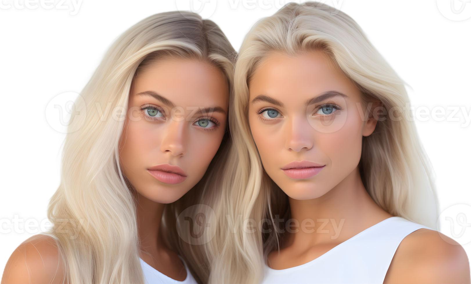 beautiful blonde Australian female twins transparent background beautiful blonde Australian female twins transparent background