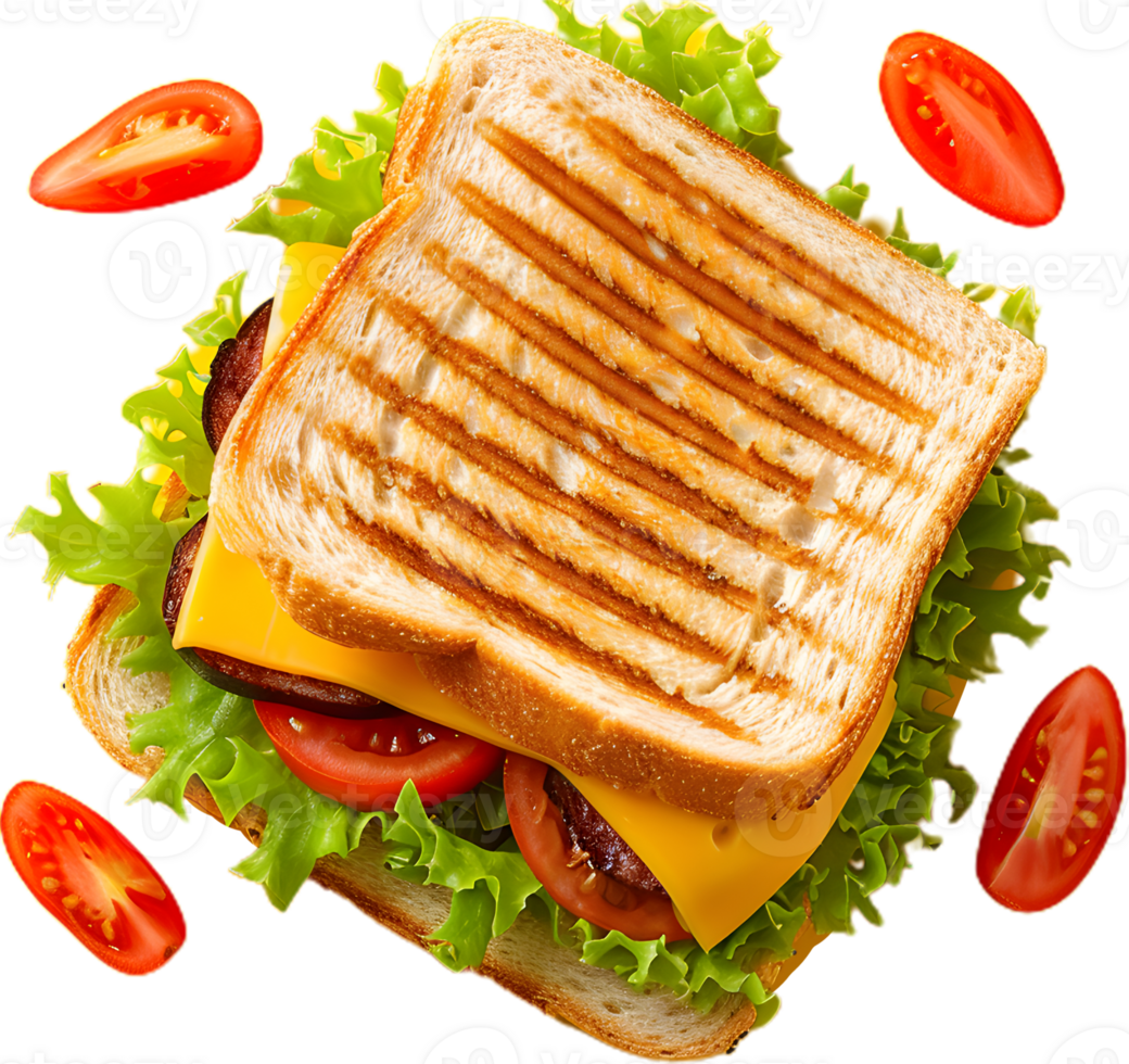 Delicious cheese sandwich transparent background png
