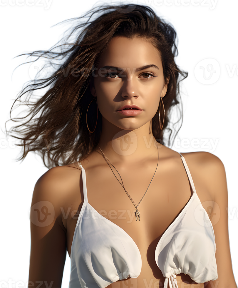 female Miami portrait transparent background png