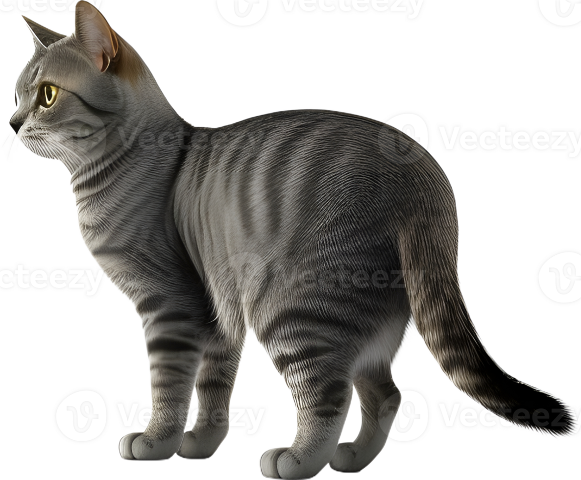 Cat 3d model back view transparent background png