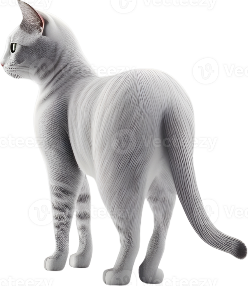 Cat 3d model back view transparent background 46438403 PNG
