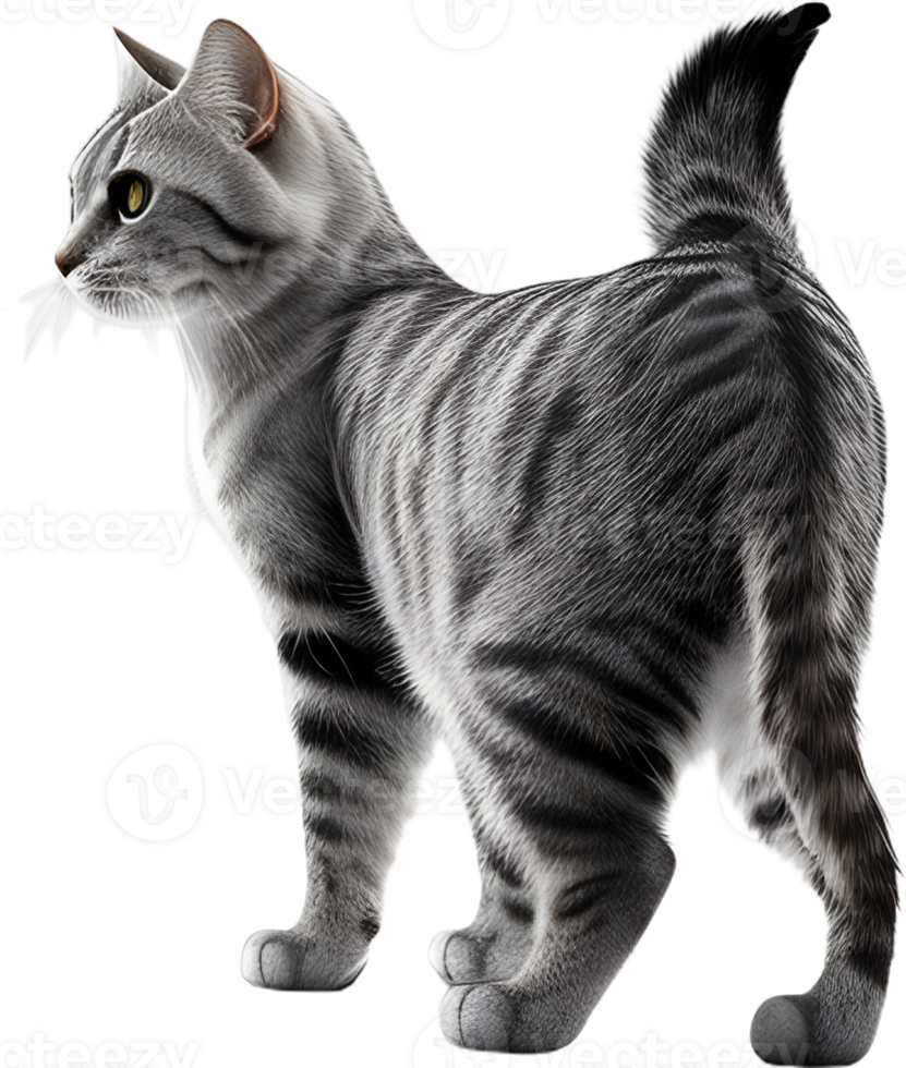Cat 3d model back view transparent background png