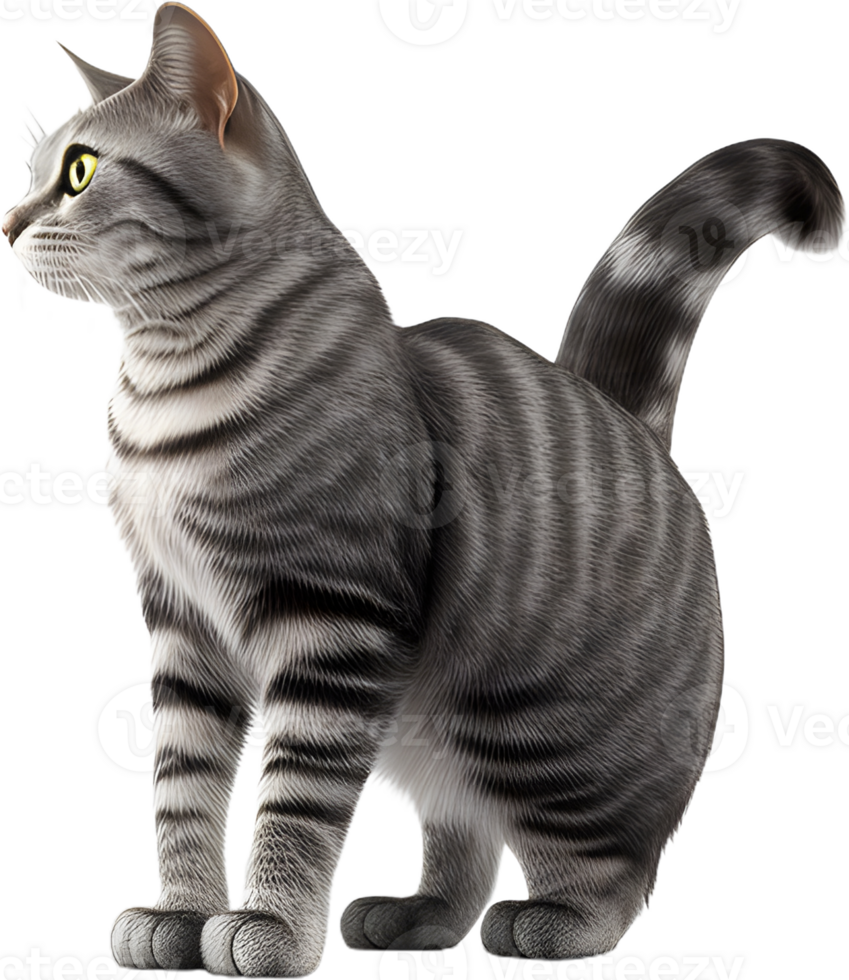 Cat 3d model back view transparent background png