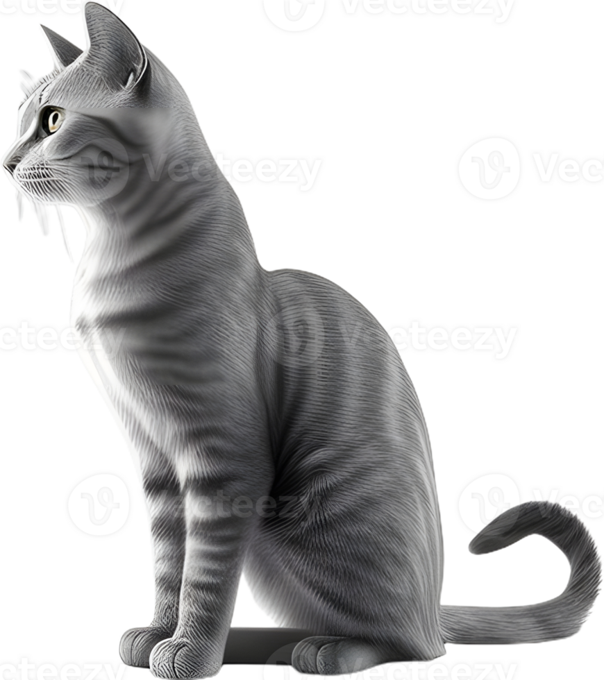 Cat 3d model back view transparent background png