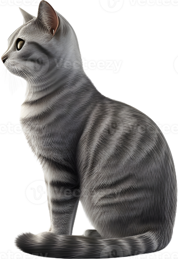 Cat 3d model back view transparent background png